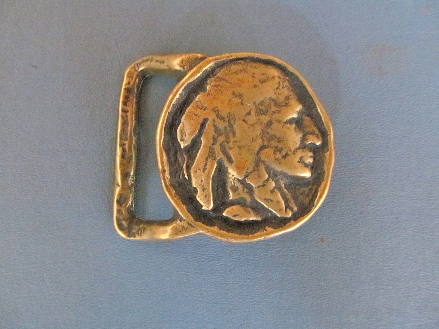 Brass Indian chief belt buckle by TheeCollectionAgency on Etsy