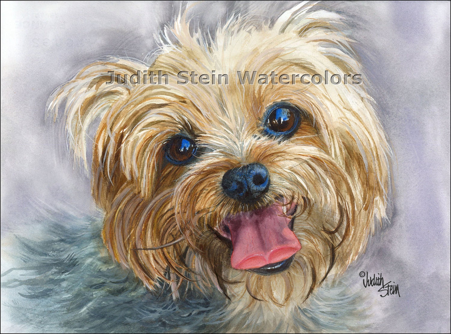 YORKSHIRE TERRIER Yorki Toy Dog 15x11 Watercolor Print