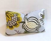 Gold & Olive Oversized Floral Lumbar Pillow Cover / Robert Allen Freja Floral Fabric / Invisible Zipper / Reversible