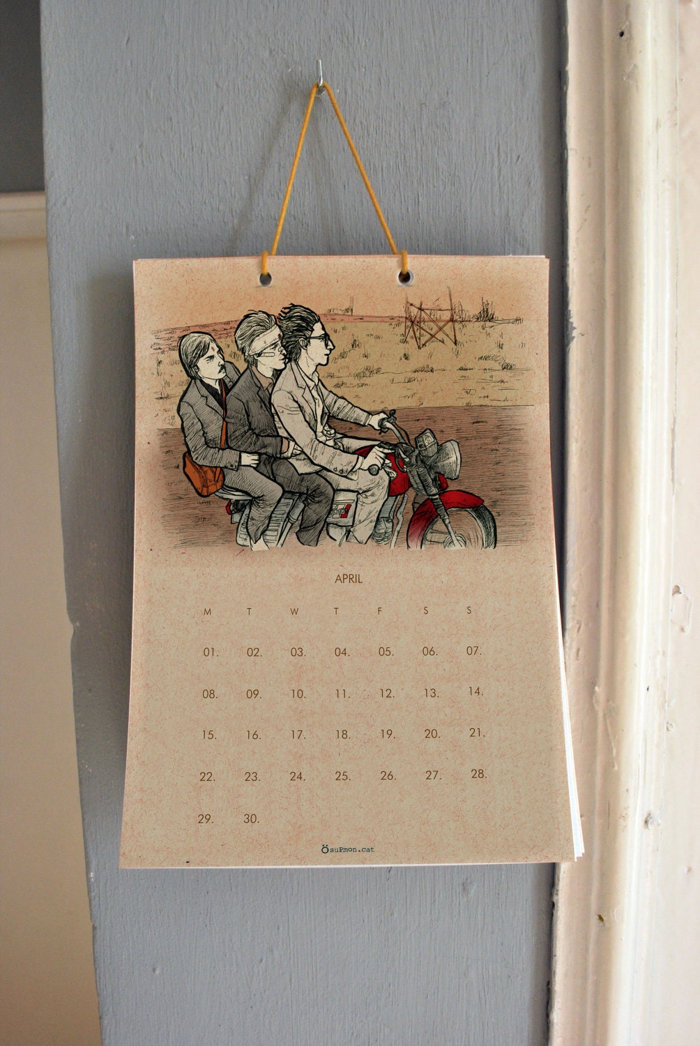 2013 Calendar Wes Anderson wall calendar Drawing  Illustration ink print digital poster Comic