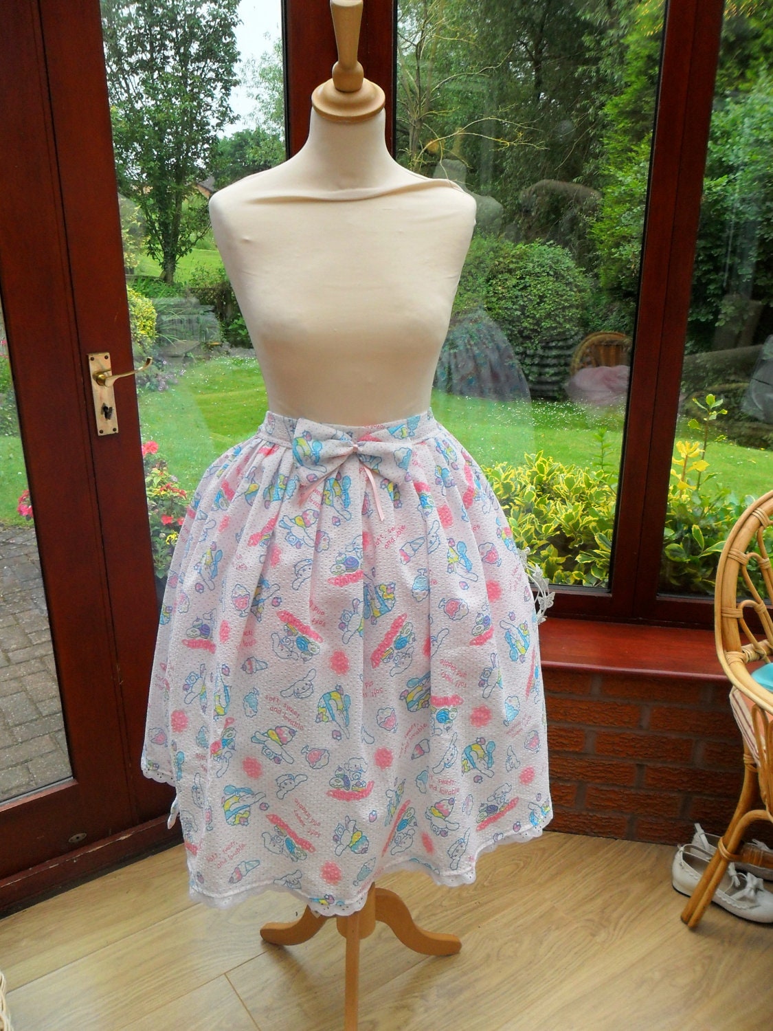 Sweet Lolita Cinnamoroll Skirt and matching bow Size UK 8-22 Made to order