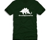 Personalized grandpa dinosaur t shirt for men, adult stegosaurus dinosaur shirt, great for father's day gift