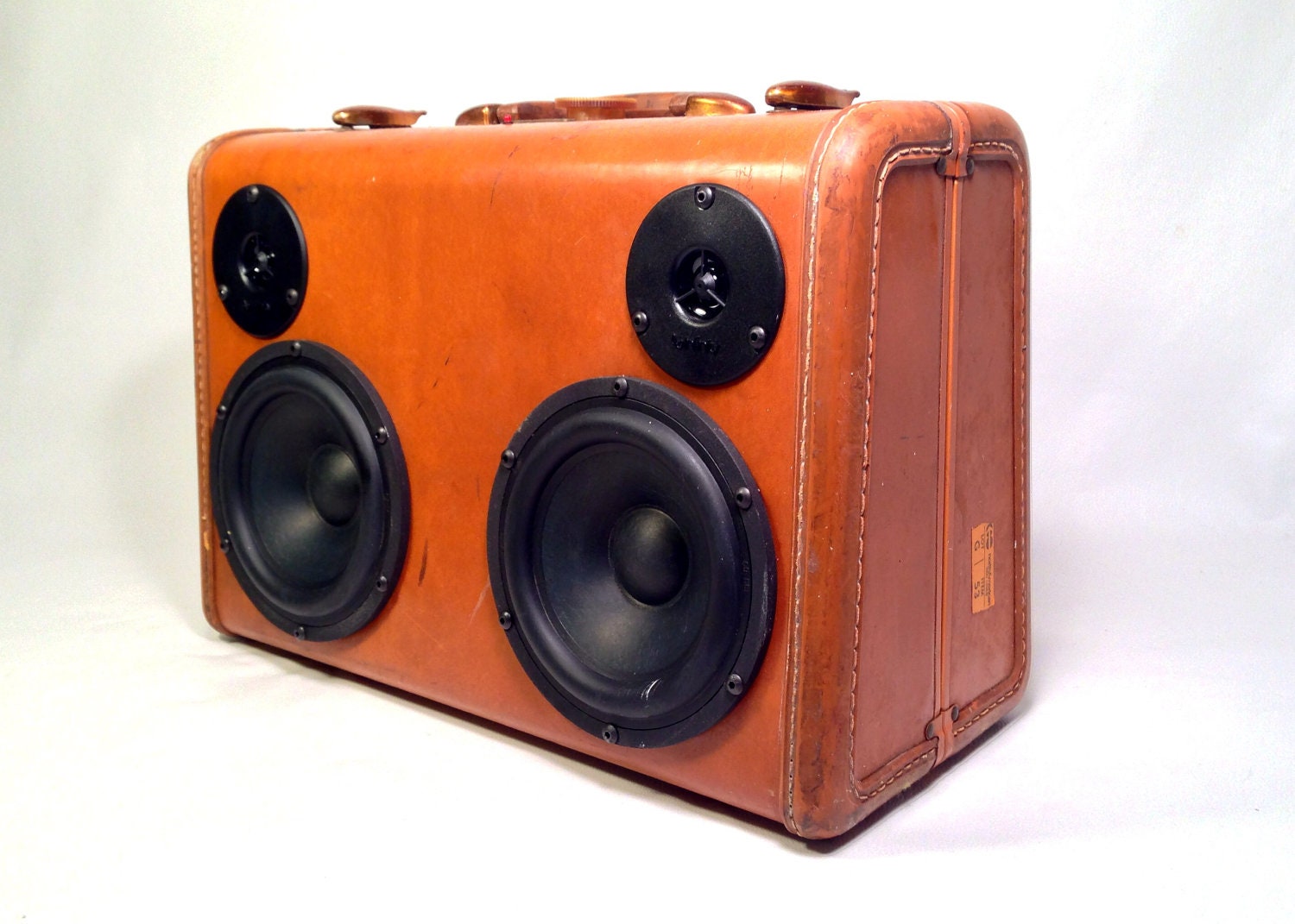 Vintage Brown Little Samsonite Music Machine with Bluetooth