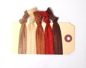 hair ties auburn hair accessories set of 5