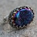 Size 5.5 - Cobalt Titanium Druzy Quartz Hand Forged Ring