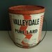 Vintage Pure Lard Tin Metal Can with Bale 4 Lb