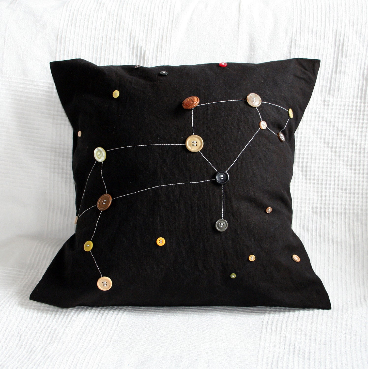 leo zodiac constellation pillowcase -- 16" x 16" -- one of a kind