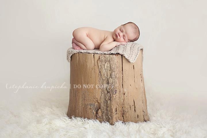 Peas and Quiet Latte Tan Wool Mini Blanket Square for Newborn Infant Photography
