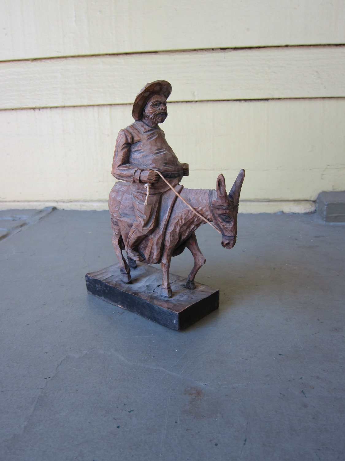 Folk Art Wood Sculpture, Ouro Artesania Spain Sancho Panza & Mule