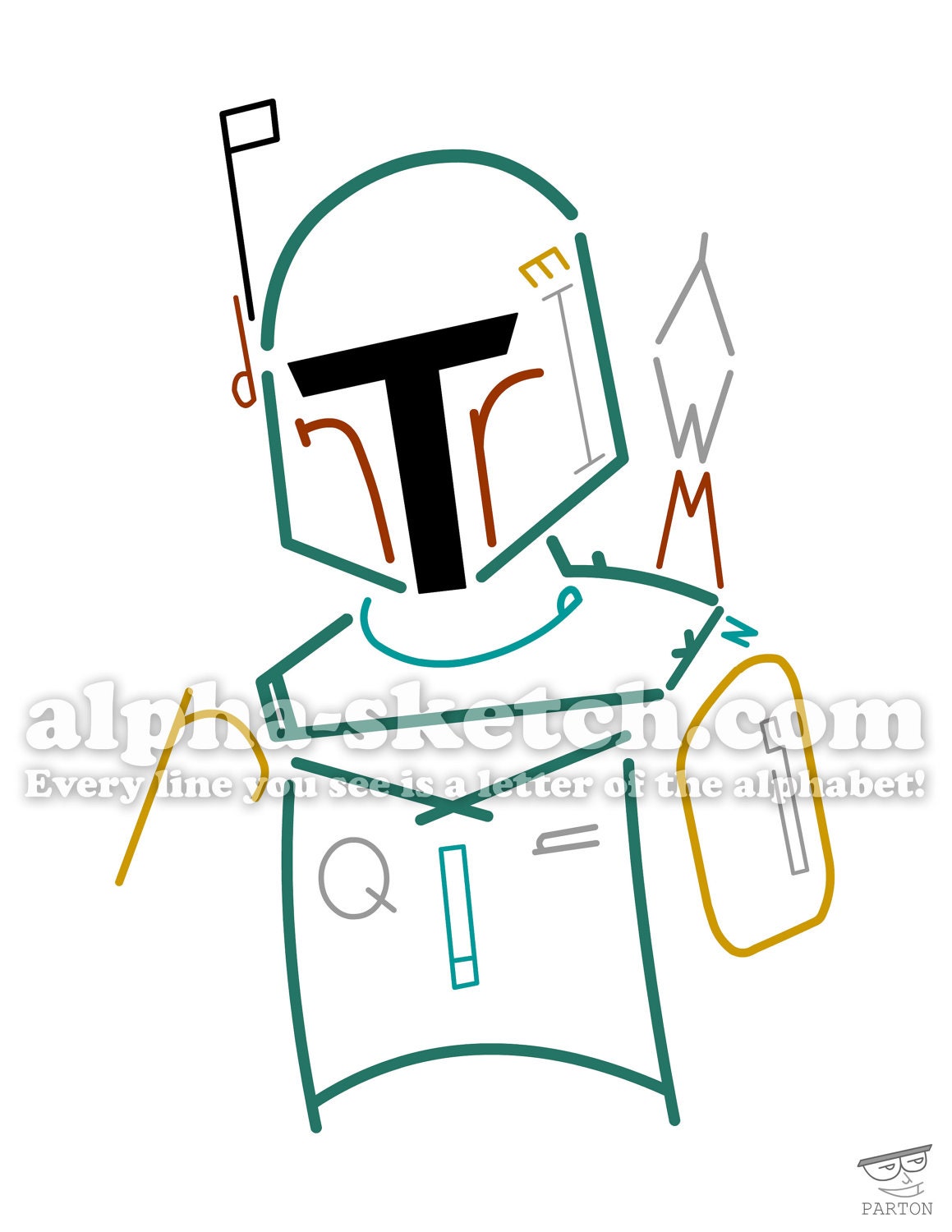 Boba Fett - Alphabet Drawing