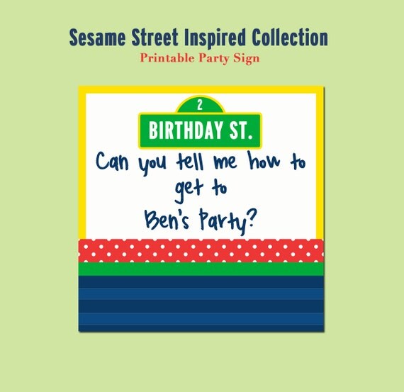 SESAME STREET Inspired Birthday - Printable Welcome Sign - Libby Lane Press Il_570xn