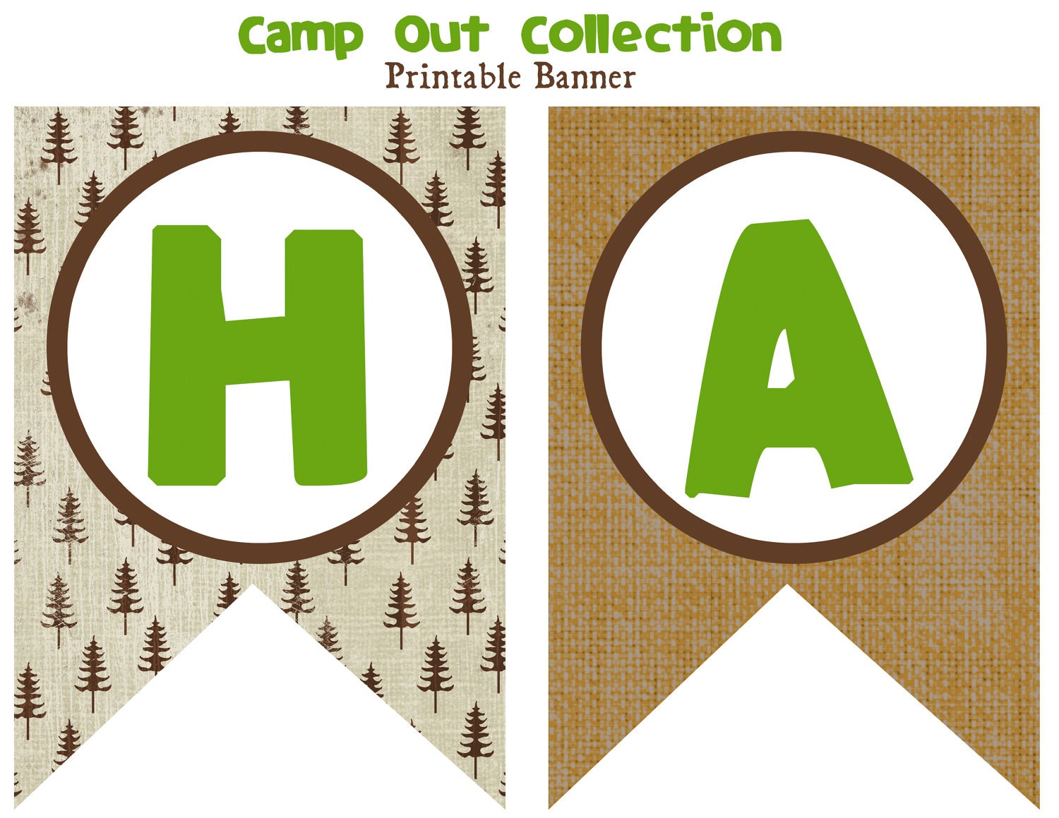 CAMP OUT BANNER -Happy Birthday-Printable- Libby Lane Press Il_570xn