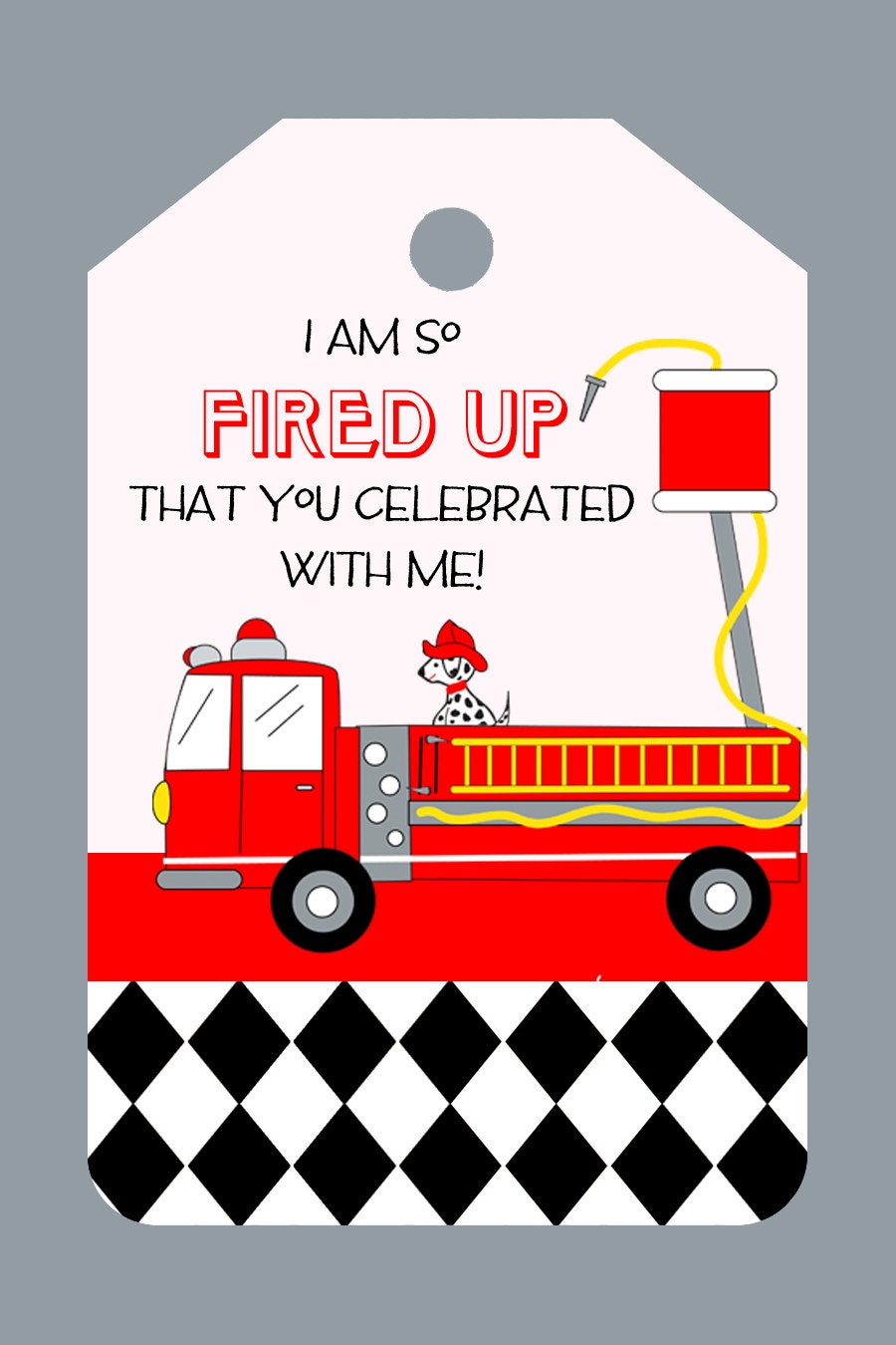 FIRE TRUCK Birthday - Printable FAVOR Tags - Libby Lane Press Il_570xn