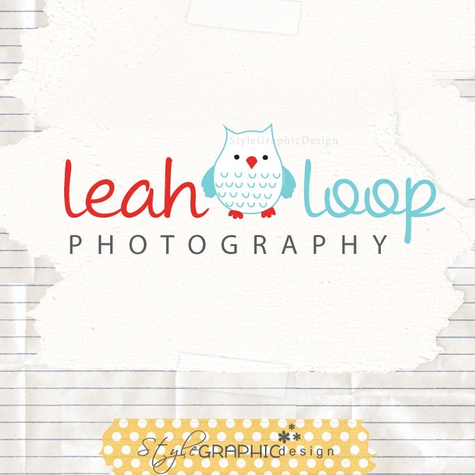 Sweet owl logo premade business logo and watermark boutique logo shop logo photographer logo