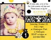 Bee Birthday Invitation Photo Card Printable and Custom Il_170x135