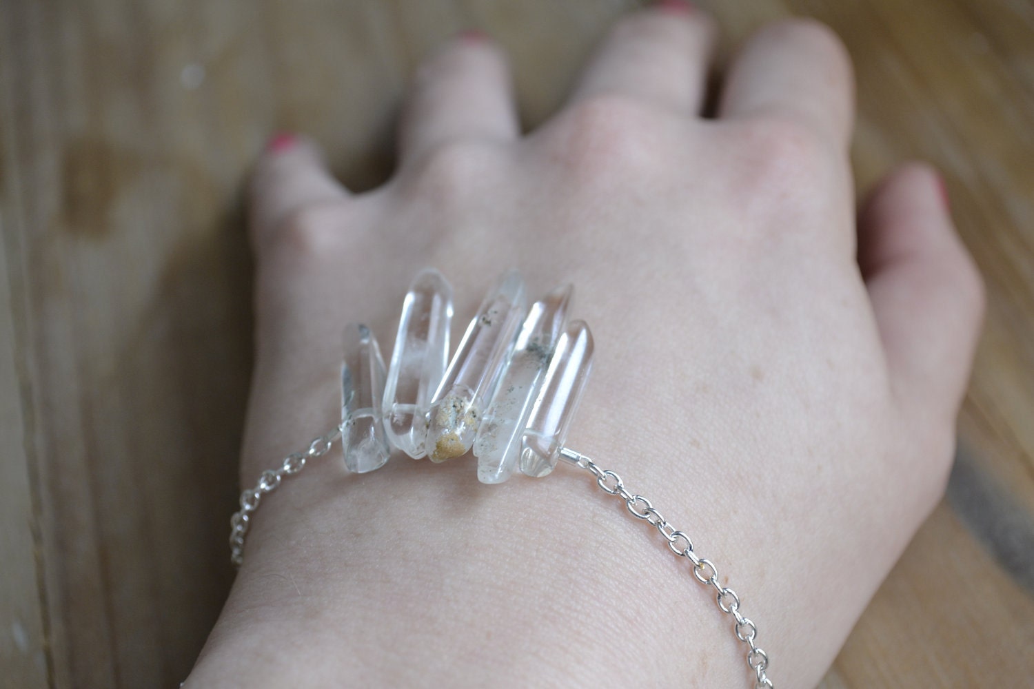 ON SALE // phantom quartz tourmaline specimen bracelet