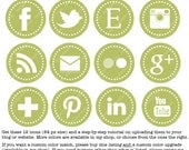 Round Web & Blog Buttons: Set of 12 Social Media Buttons Customized to your Blog