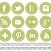 Round Web & Blog Buttons: Set of 12 Social Media Buttons Customized to your Blog