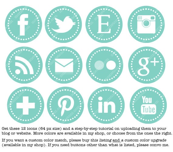 12 Social Media Buttons For Your Blog Design