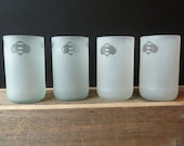 Recycled Drinking Glasses -- Bumble Bee Juice