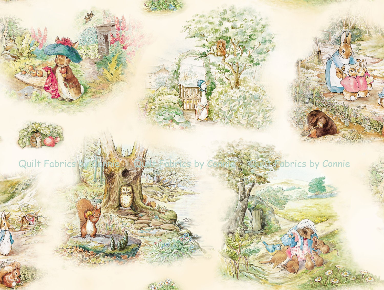 beatrix-potter-garden-tales-fabric-by-quiltfabricsbyconnie-on-etsy