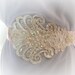 Wedding Bridal Sash Belt - Romantic Light Ivory - Lace Beads and Sequins