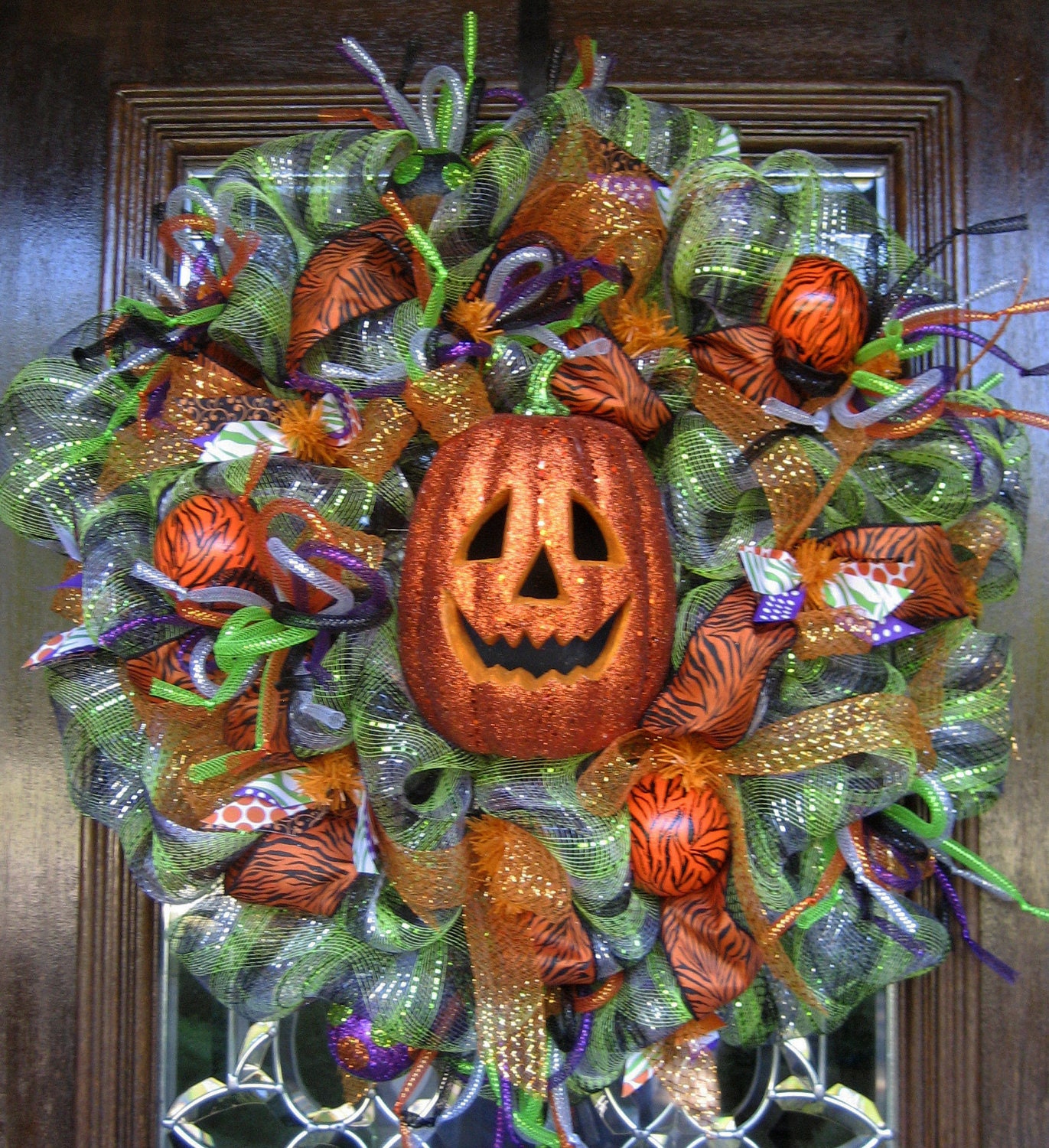 Deco Mesh HALLOWEEN JACK-O-LANTERN Wreath