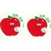 Two Vintage Trend Scratch and Sniff Apple Stickers 80's