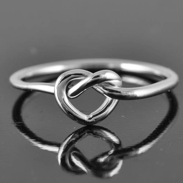 ON SALE- love knot ring, heart knot ring, infinity ring, heart ring, sterling silver ring, infinity heart ring
