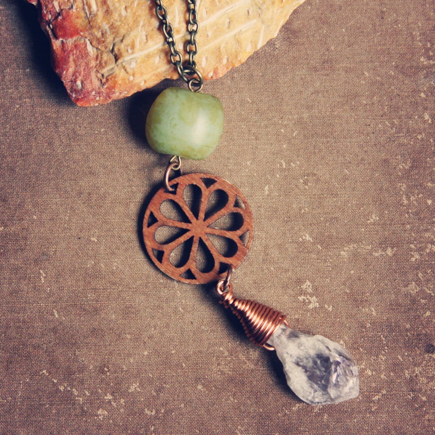 hali.  a feminine earthy amethyst quartz necklace.