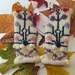 Wool Knit Fingerless Gloves - Tree of Life OOAK Boho Upcycled Gloves