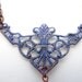 Filigree Patina Necklace and Wire Wrapped Pendant - Blue, Purple, and Copper