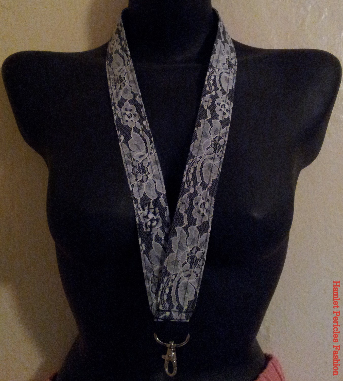 Fashion Lanyard, Lingerie Lace Lanyard, Designer Lanyard, Customizable Lanyard by Hamlet Pericles