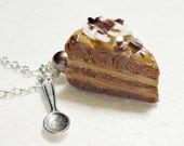 Chocolate Cake Pendant.  Polymer clay