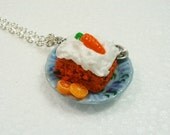 Slice Of Carrot Cake Pendant. Polymer clay.