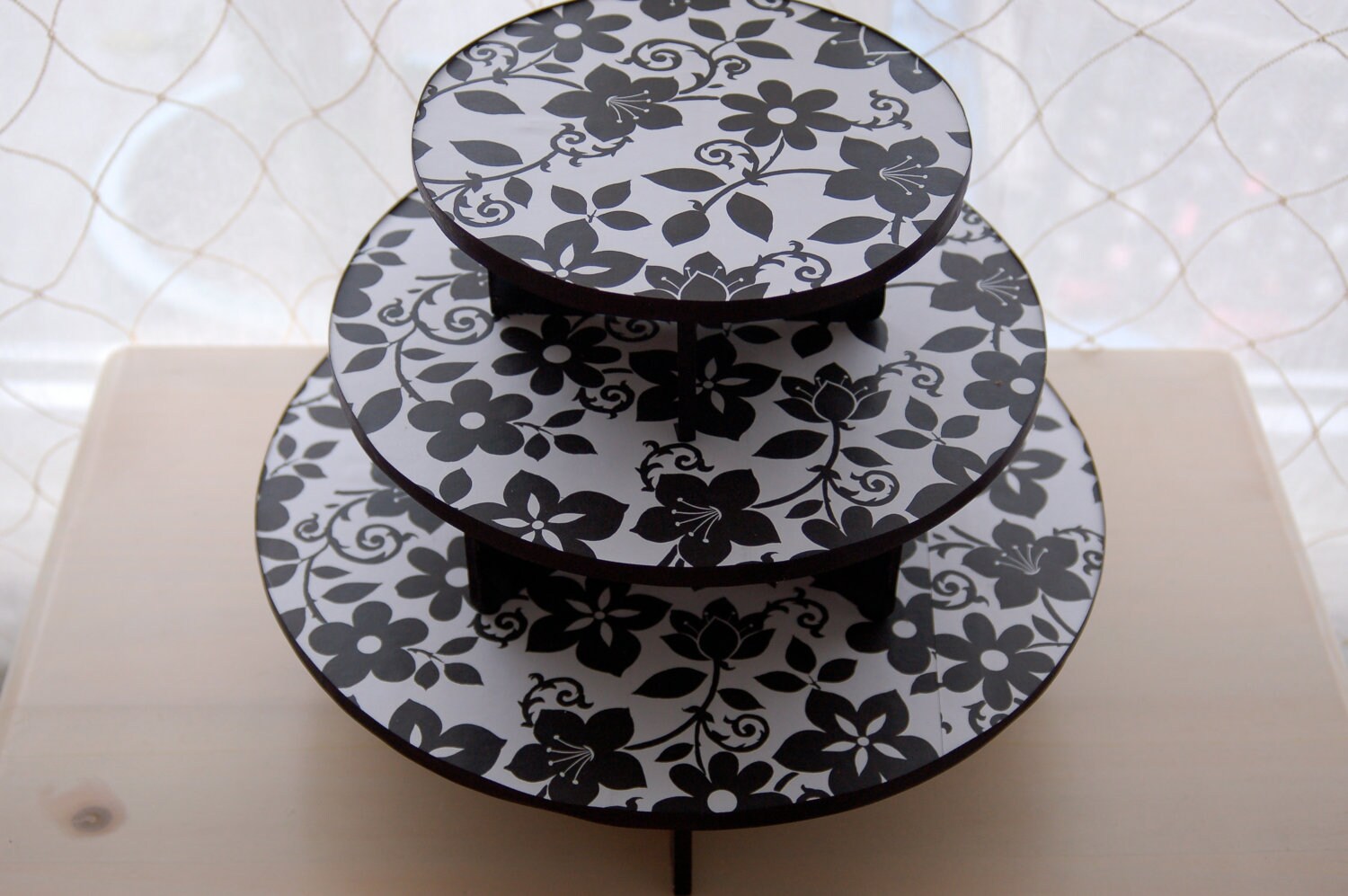 Elegant Black and White Cupcake Stand for weddings by NuLuDesigns