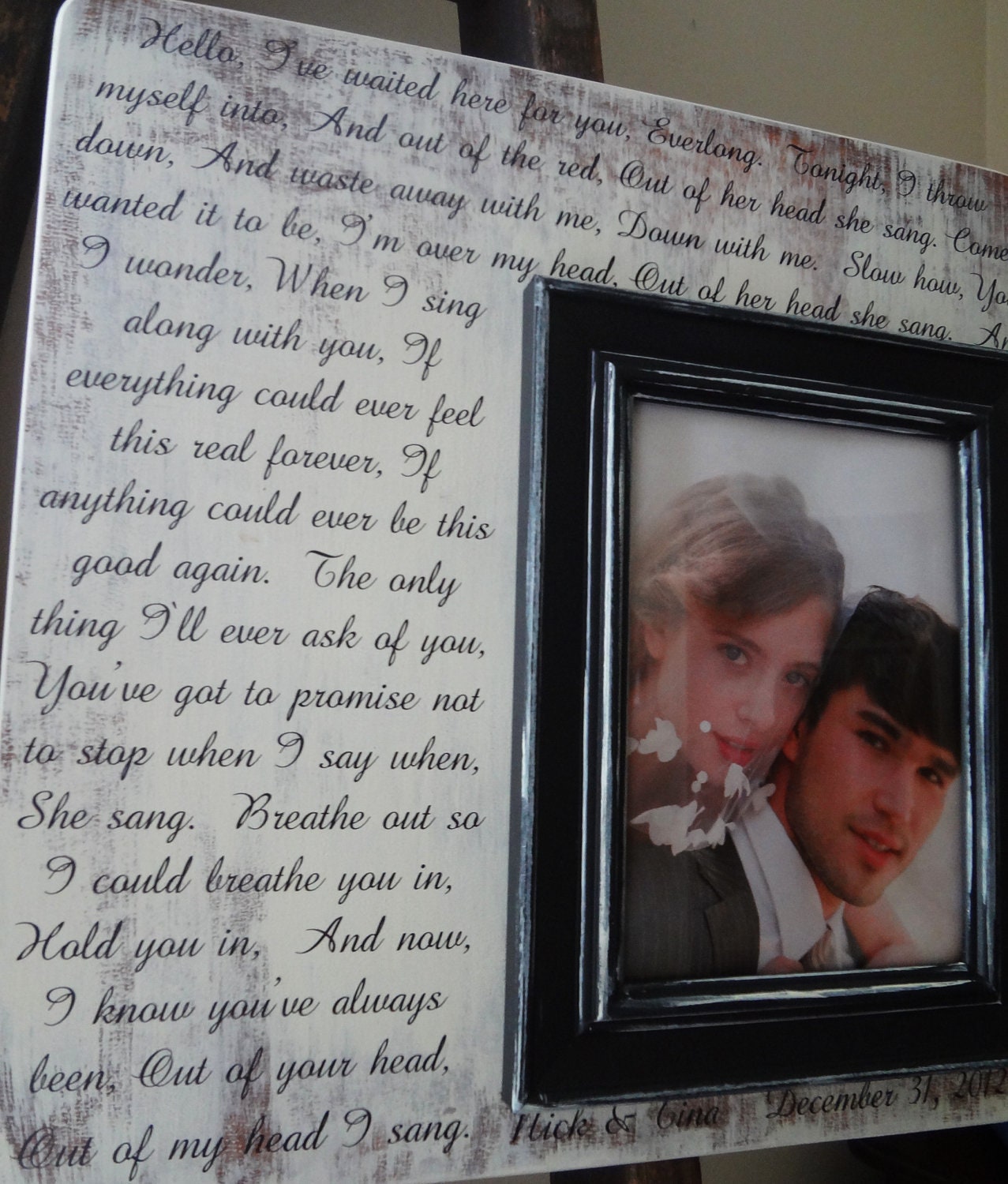 Lyrics Poem Husband Wife 13 x 13 Custom Love Letter Note to Groom Bride Song Lyrics
