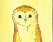 Barn Owl Drawing Print - Part of Woodland Set