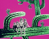 Cactus Family. Print, 12x17in (30x42cm)