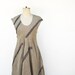 100% pure linen bauble dress by ZOJKA, S size, woman unique fashion design, in natural colour, stripes