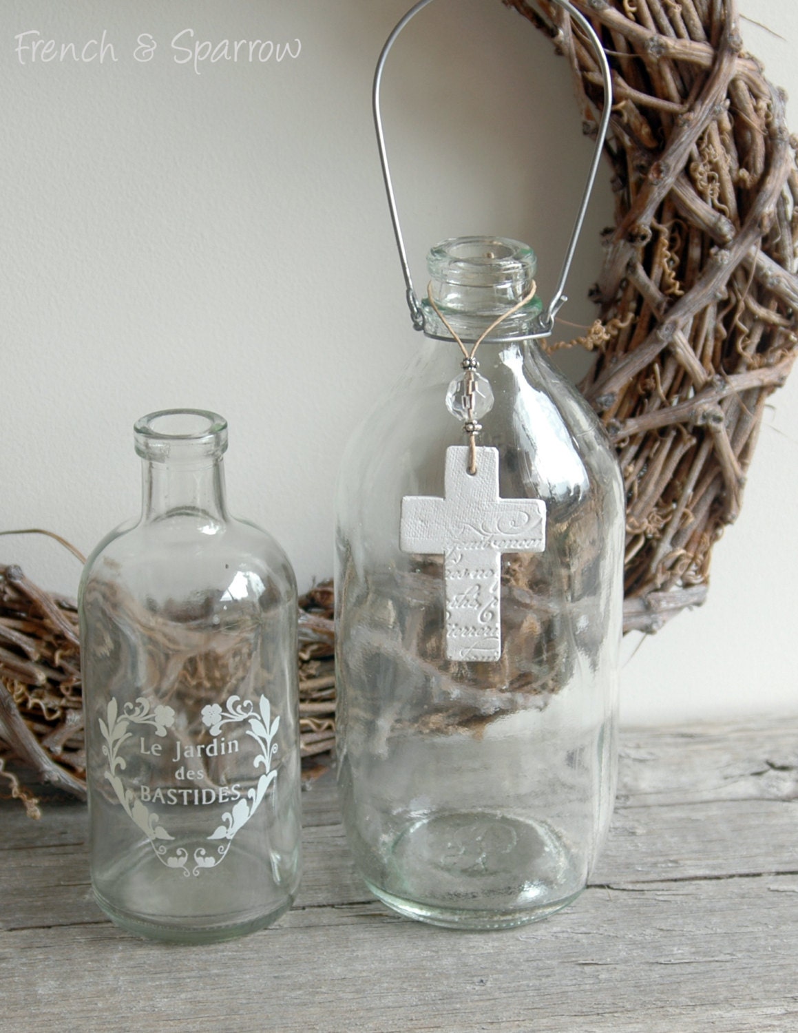 French Script Clay Cross - Set of Two