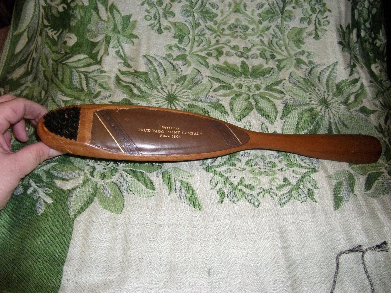 Vintage Valet Brush Walnut Handle Advertising Collectible Circa 1920s Just 12 USD