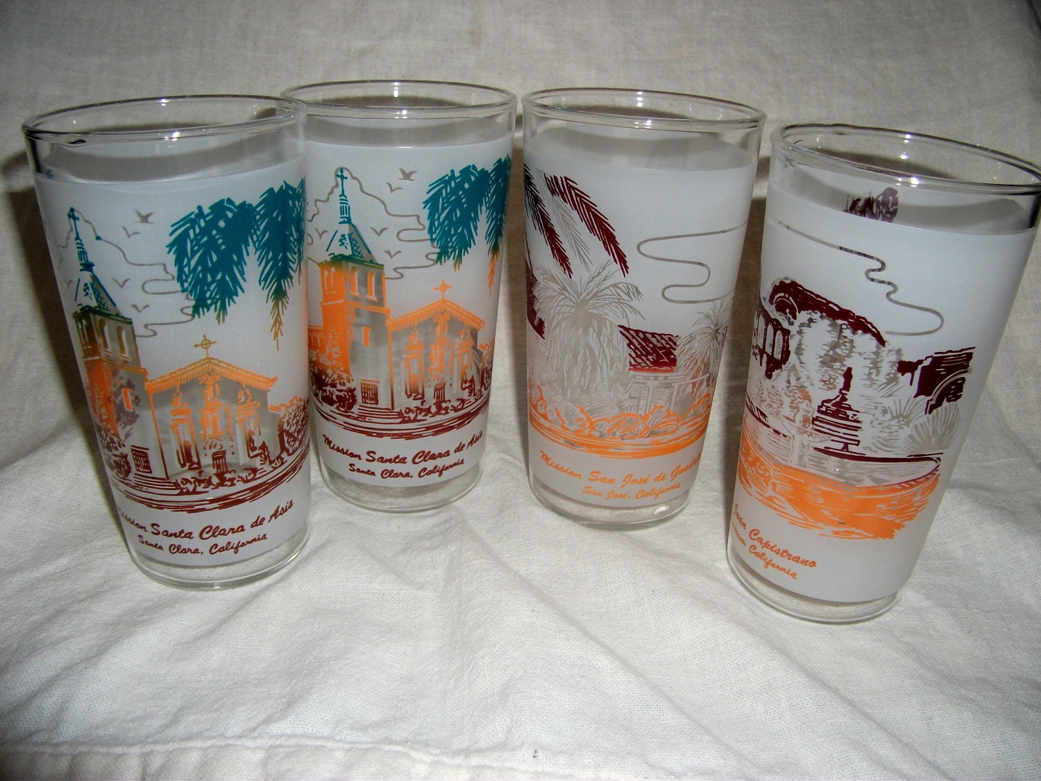 Vintage Mid Century Modern Set of Mission Glasses Only 8 USD