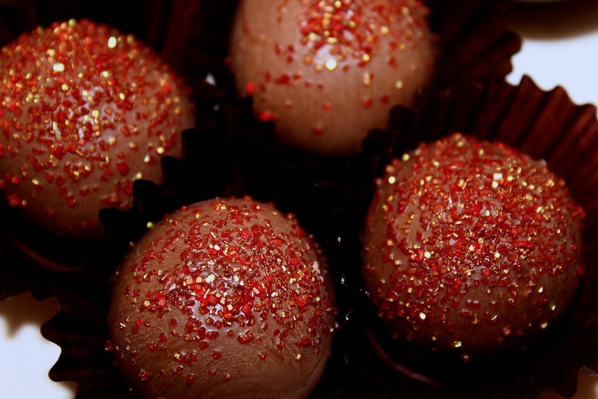 Sweet Pomegranate Chocolate Cake Truffles - Free Shipping - - HappyBakery