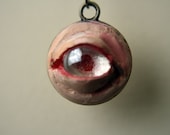 Hand painted glass eye necklace