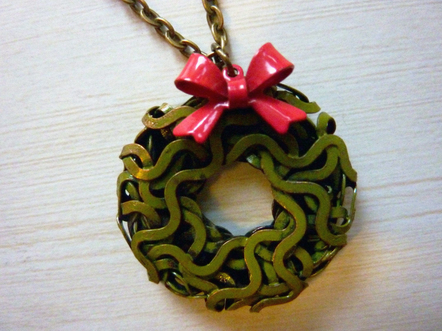 Wonderfully Weird Christmas Wreath Necklace Fun by WeirdlyCute