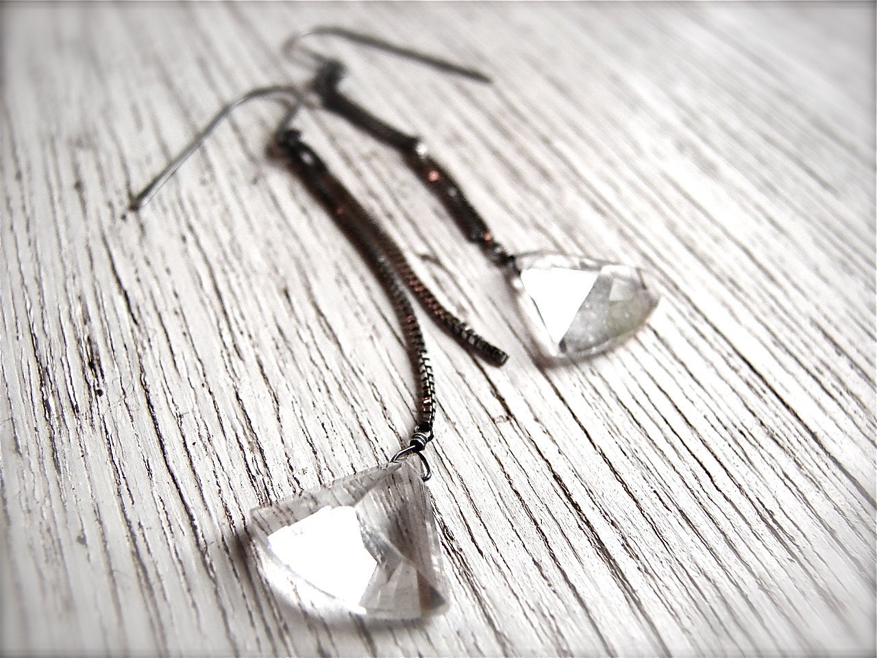 Quartz Prism Drop Earrings