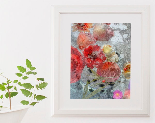 Garden Photo Print 8x10 French Country Cottage chic decor red whimsical floral boho rustic gift for her mothers day