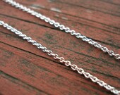 16" Sterling Silver Chain Necklace 1 MM Small Cable Stamped .925 Finished With A Lobster Clasp FREE SHIPPING
