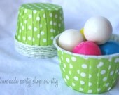 GReeN PoLkA DoT NuT/CANDy/PoRTiON CuPS-Gumballs, Snacks, Nuts, Cupcakes-Birthday Parties-Showers-25ct Il_170x135